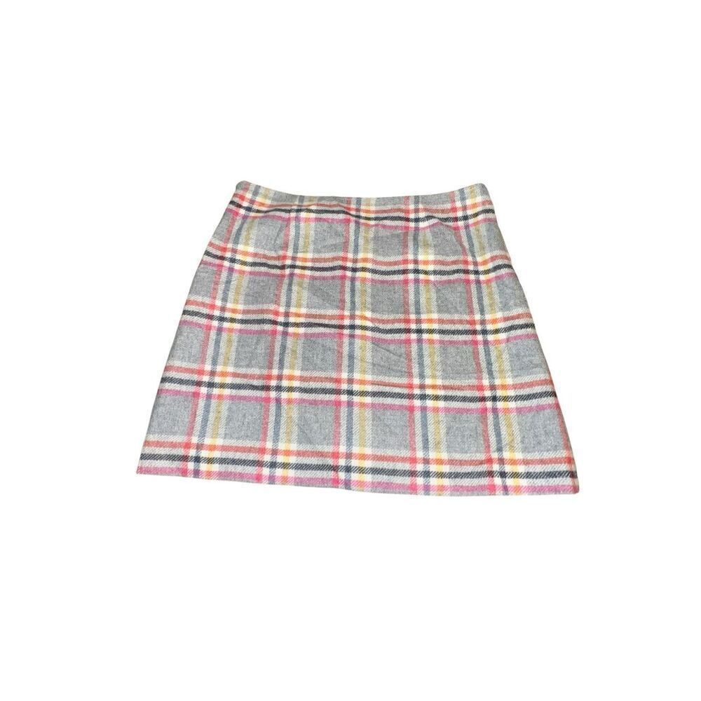 Boden 16L Skirt Wool A-Line Wrap Effect Leather Buckle Multicolored mini skirt - Picture 3 of 7